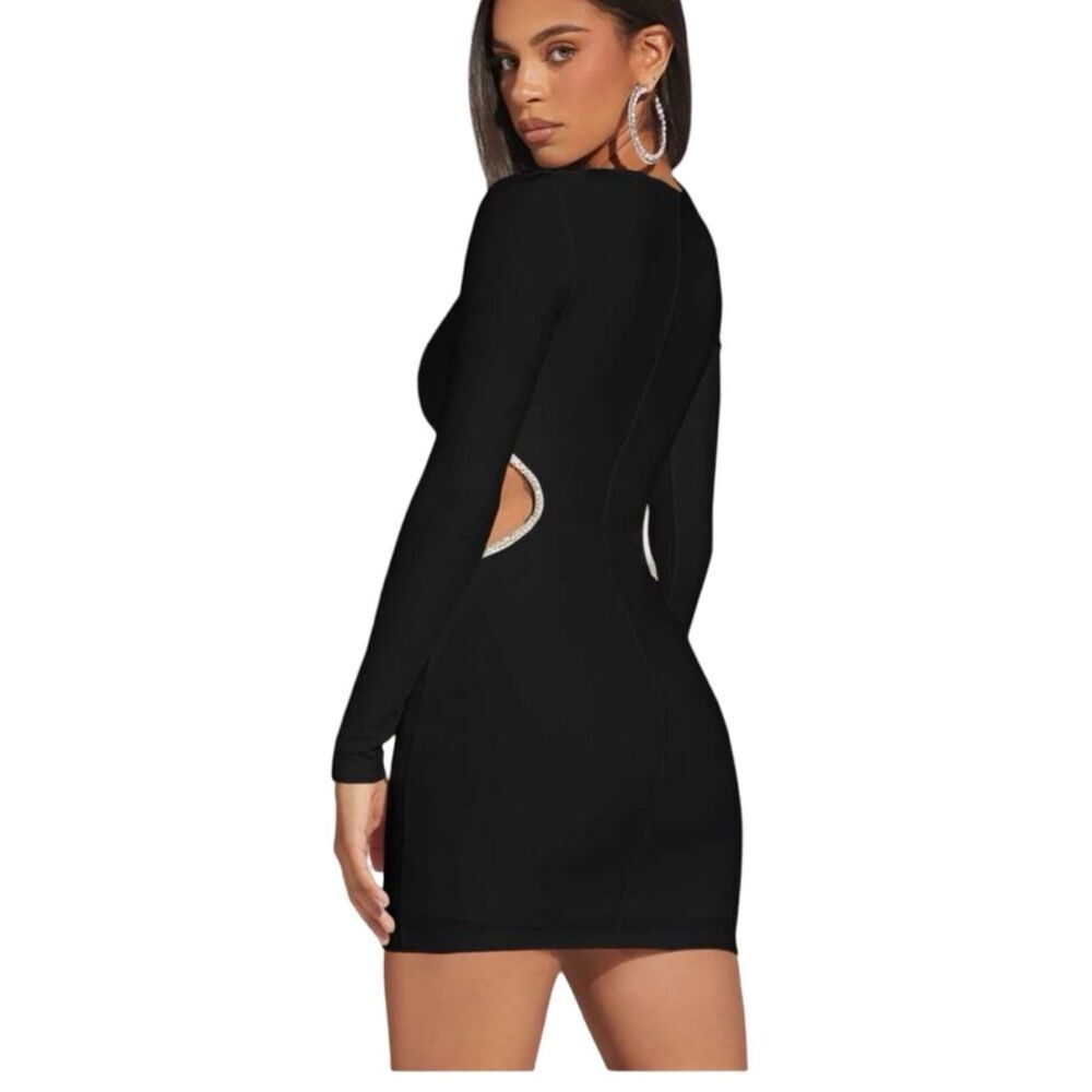 SHEIN BAE Black Cut Out Waist Bodycon Dress Size 4